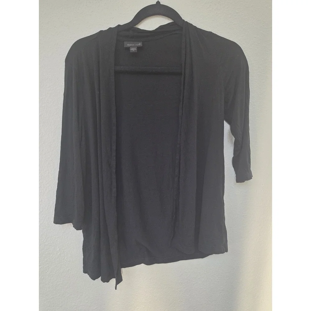 J.Jill Cardigan Women XS Black 3/4 Sleeve Solid Classic Lightweight